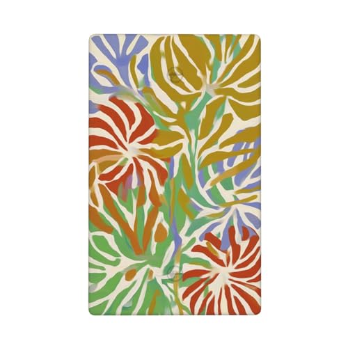 Lichtschalter-Abdeckung, abstraktes buntes Blumenmuster, Boho-Stil, einzelner Kippschalter, blanko, dekorativ, 1-Gang, für Küche, Zimmer, Badezimmer, Größe 11,4 x 7 cm von Woshuwo