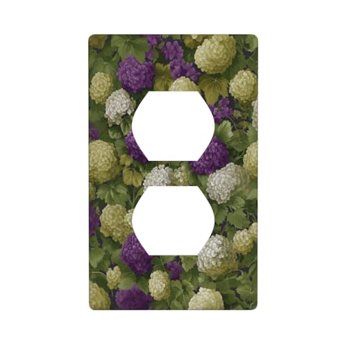 Lichtschalter-Abdeckung, dekorative 1-Gang-Wandplatte für Küche, Badezimmer, Größe 7 x 11,4 cm, Lila / Traubengrün Lichtschalter-Abdeckung, dekorative 1-Gang-Wandplatte für Küche, Badezimmer, Größe 7 x 11,4 cm, Lila / Traubengrün von Woshuwo