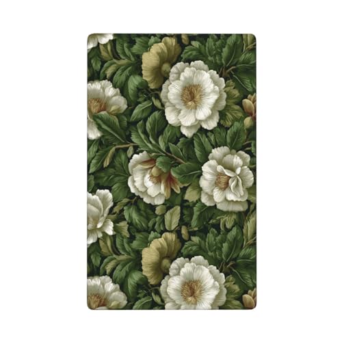 Lichtschalter-Abdeckung, grüne und weiße Blume, ästhetisch, einzelner Kippschalter, blanko, dekorativ, 1-Gang, für Küche, Zimmer, Badezimmer, Größe 11,4 x 7 cm von Woshuwo