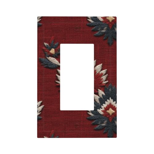 Lichtschalter-Wandplatte, Blende aus Stoff, rustikale Textur, Einzel-Wippe, 1-Gang-Dekorator, Steckdosenabdeckungen für Zuhause, Küche, Zimmer, Badezimmer, Dekor von Woshuwo