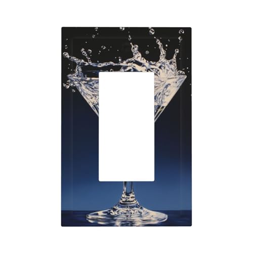 Lichtschalter-Wandplatte, Blende in eine Glas-Lichtschalter-Wandplatte, Einzel-Wippe, 1-Gang-Dekorator, Steckdosenabdeckungen für Zuhause, Küche, Zimmer, Badezimmer, Dekor von Woshuwo