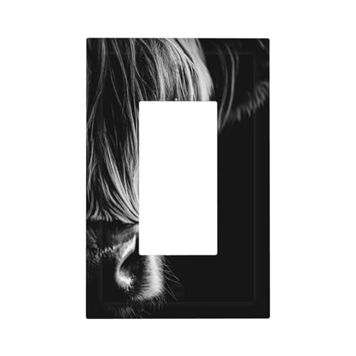 Lichtschalter-Wandplatte, Frontplatte, 1-Gang-Dekorator, für Zuhause, Küche, Zimmer, Badezimmer, Schwarz und Weiß Lichtschalter-Wandplatte, Frontplatte, 1-Gang-Dekorator, für Zuhause, Küche, Zimmer, Badezimmer, Schwarz und Weiß von Woshuwo