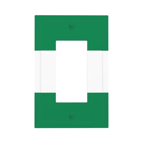 Lichtschalter-Wandplatte mit Nigeria-Flagge, Einzel-Wippschalter, 1-Gang-Dekorator, Steckdosenabdeckungen für Zuhause, Küche, Zimmer, Badezimmer, Dekor von Woshuwo