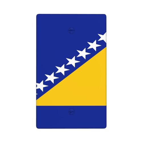 Lichtschalterabdeckung mit Bosnien-Herzegowina-Flagge, einzelner Kippschalter, blanko, dekorativ, 1-Gang, für Küche, Badezimmer, Größe 11,4 x 7 cm Lichtschalterabdeckung mit Bosnien-Herzegowina-Flagge, einzelner Kippschalter, blanko, dekorativ, 1-Gang, für Küche, Badezimmer, Größe 11,4 x 7 cm von Woshuwo