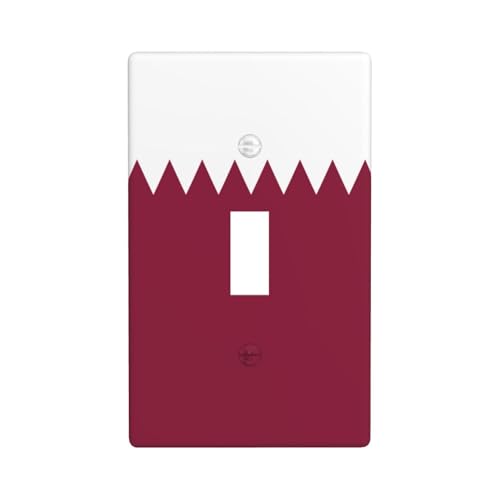 Lichtschalterabdeckung mit Katar-Flagge, dekorativ, einzelner Kippschalter, 1-Gang, Wandplatte für Küche, Bauernhaus, Schlafzimmer, Badezimmer, Kunstdekoration Lichtschalterabdeckung mit Katar-Flagge, dekorativ, einzelner Kippschalter, 1-Gang, Wandplatte für Küche, Bauernhaus, Schlafzimmer, Badezimmer, Kunstdekoration von Woshuwo