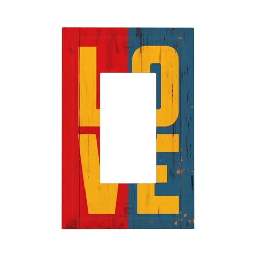 Love On Lichtschalter-Wandplatte, Blende aus Holz, 1-Gang-Dekorator, Steckdosenabdeckungen für Zuhause, Küche, Zimmer, Badezimmer, Dekoration Love On Lichtschalter-Wandplatte, Blende aus Holz, 1-Gang-Dekorator, Steckdosenabdeckungen für Zuhause, Küche, Zimmer, Badezimmer, Dekoration von Woshuwo