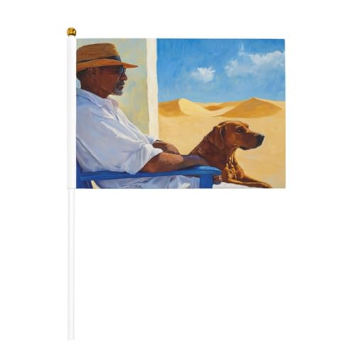 Man sitzt auf blauem Stuhl, brauner Hund, kleine Handflaggen, Mini-Flaggen auf Stab, für Party, Teamaktivitäten, Paraden, Urlaubsdekoration, 10 Stück Man sitzt auf blauem Stuhl, brauner Hund, kleine Handflaggen, Mini-Flaggen auf Stab, für Party, Teamaktivitäten, Paraden, Urlaubsdekoration, 10 Stück von Woshuwo