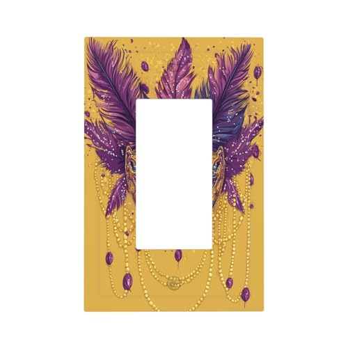 Mardi Gras Lichtschalter-Wandplatte, Blende, Einzel-Wippe, 1-Gang-Dekorator, Steckdosenabdeckungen für Zuhause, Küche, Zimmer, Badezimmer, Dekoration Mardi Gras Lichtschalter-Wandplatte, Blende, Einzel-Wippe, 1-Gang-Dekorator, Steckdosenabdeckungen für Zuhause, Küche, Zimmer, Badezimmer, Dekoration von Woshuwo