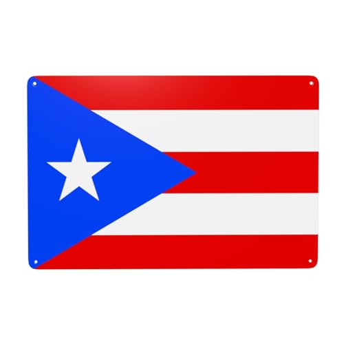 Metallschilder mit Puerto Rico-Flagge, Wandkunst, Dekoration für Badezimmer, WC, Waschraum, Bauernhaus, Toilette, Hof, 20 x 30 cm Metallschilder mit Puerto Rico-Flagge, Wandkunst, Dekoration für Badezimmer, WC, Waschraum, Bauernhaus, Toilette, Hof, 20 x 30 cm von Woshuwo