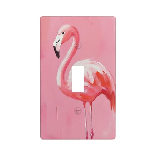 Niedliche rosa Flamingo-Lichtschalter-Abdeckung, dekorativer Einzel-Kippschalter, 1-Gang-Wandplatte für Küche, Bauernhaus, Schlafzimmer, Badezimmer, Kunstdekoration Niedliche rosa Flamingo-Lichtschalter-Abdeckung, dekorativer Einzel-Kippschalter, 1-Gang-Wandplatte für Küche, Bauernhaus, Schlafzimmer, Badezimmer, Kunstdekoration von Woshuwo