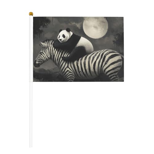 Panda sitzend auf Zebrarücken, kleine Handflaggen, Mini-Flaggen auf Stab, für Party, Teamaktivitäten, Paraden, Urlaubsdekoration, 10 Stück Panda sitzend auf Zebrarücken, kleine Handflaggen, Mini-Flaggen auf Stab, für Party, Teamaktivitäten, Paraden, Urlaubsdekoration, 10 Stück von Woshuwo