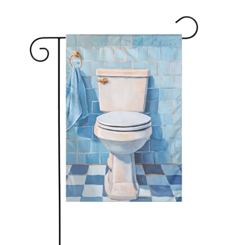 Retro Badezimmer WC Karierte Fliesen Garten Flagge 30 x 45 cm Vertikal Doppelseitig Bauernhaus Urlaub Außendekorationen Hofflagge Retro Badezimmer WC Karierte Fliesen Garten Flagge 30 x 45 cm Vertikal Doppelseitig Bauernhaus Urlaub Außendekorationen Hofflagge von Woshuwo
