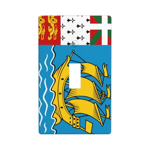 Saint Pierre Miquelon-Flagge, Lichtschalter-Abdeckung, dekorativer Einzel-Kippschalter, 1-Gang-Wandplatte für Küche, Bauernhaus, Schlafzimmer, Badezimmer, Kunstdekoration Saint Pierre Miquelon-Flagge, Lichtschalter-Abdeckung, dekorativer Einzel-Kippschalter, 1-Gang-Wandplatte für Küche, Bauernhaus, Schlafzimmer, Badezimmer, Kunstdekoration von Woshuwo