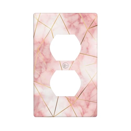 Steckdosenabdeckung, Lichtschalter-Abdeckung, dekorativ, 1-Gang-Wandplatte für Küche, Badezimmer, Größe 7 x 11,4 cm, Rosa / Weiß von Woshuwo