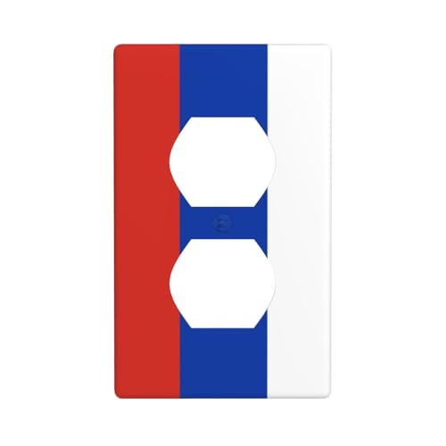 Steckdosenabdeckung mit russischer Flagge, Lichtschalter-Abdeckung, dekorativ, 1-Gang-Wandplatte für Küche, Badezimmer, Größe 7 x 11,4 cm Steckdosenabdeckung mit russischer Flagge, Lichtschalter-Abdeckung, dekorativ, 1-Gang-Wandplatte für Küche, Badezimmer, Größe 7 x 11,4 cm von Woshuwo