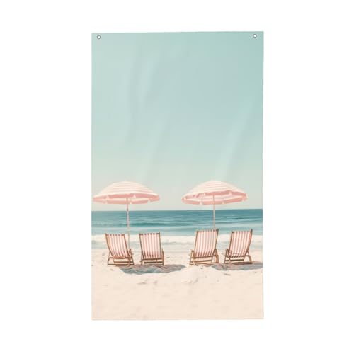 Strand-Flaggen aus Holz, für Stühle, Hof, Haus, 90 x 152 cm, mit Ösen, für drinnen und draußen, Party-Dekoration Strand-Flaggen aus Holz, für Stühle, Hof, Haus, 90 x 152 cm, mit Ösen, für drinnen und draußen, Party-Dekoration von Woshuwo