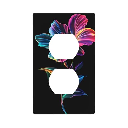 Traditionelle koreanische Blumensteckdosenabdeckung, Lichtschalter-Abdeckung, dekorative 1-Gang-Wandplatte für Küche, Badezimmer, Größe 7 x 11,4 cm von Woshuwo