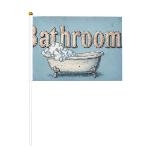 Vintage Badezimmer Bubble Foam Badewanne Kleine Handfahnen, Mini-Flaggen auf Stab für Party, Teamaktivitäten, Paraden, Urlaub, Dekoration, 10 Stück Vintage Badezimmer Bubble Foam Badewanne Kleine Handfahnen, Mini-Flaggen auf Stab für Party, Teamaktivitäten, Paraden, Urlaub, Dekoration, 10 Stück von Woshuwo