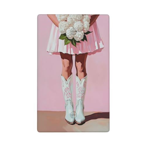 Weiße Cowgirl-Stiefel für Damen, Hortensien, einzelner Kippschalter, blanko, Wandplatte, Lichtschalter-Abdeckung, dekorativ, 1-Gang, für Küche, Zimmer, Badezimmer, Größe 11,4 x 7 cm von Woshuwo