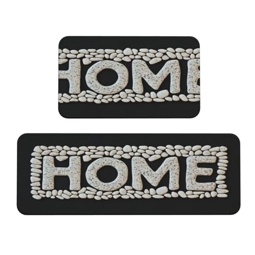 Word Home Kleine weiße Kieselstein-Küchenteppiche, 2er-Set, rutschfeste Bodenmatte, Läufer, Fußmatte, Teppich, Waschküche, Küchendekoration Word Home Kleine weiße Kieselstein-Küchenteppiche, 2er-Set, rutschfeste Bodenmatte, Läufer, Fußmatte, Teppich, Waschküche, Küchendekoration von Woshuwo