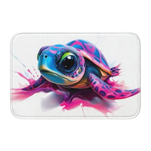 Woshuwo Fußmatte, Motiv: Meeresschildkröte mit psychedelischer Muschel, rutschfeste Fußmatte für den Innen- und Außenbereich, 40 x 60 cm Woshuwo Fußmatte, Motiv: Meeresschildkröte mit psychedelischer Muschel, rutschfeste Fußmatte für den Innen- und Außenbereich, 40 x 60 cm von Woshuwo