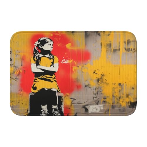 Woshuwo Fußmatte für Teenager-Mädchen, Graffiti-Street-Kunst, rutschfeste Fußmatte für Außen- und Inneneingang, Bauernhaus, Heimteppiche, 40 x 60 cm Woshuwo Fußmatte für Teenager-Mädchen, Graffiti-Street-Kunst, rutschfeste Fußmatte für Außen- und Inneneingang, Bauernhaus, Heimteppiche, 40 x 60 cm von Woshuwo