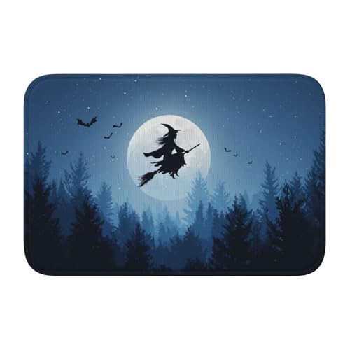 Woshuwo Fußmatte mit Hexe fliegt auf Besenstiel, rutschfeste Fußmatte für Außen- und Inneneingang, Bauernhaus, Heimteppiche, 40 x 60 cm Woshuwo Fußmatte mit Hexe fliegt auf Besenstiel, rutschfeste Fußmatte für Außen- und Inneneingang, Bauernhaus, Heimteppiche, 40 x 60 cm von Woshuwo