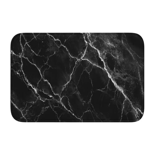 Woshuwo Fußmatte mit Marmor-Texturmuster, rutschfeste Fußmatte für den Innen- und Außenbereich, 40 x 60 cm, Schwarz Woshuwo Fußmatte mit Marmor-Texturmuster, rutschfeste Fußmatte für den Innen- und Außenbereich, 40 x 60 cm, Schwarz von Woshuwo