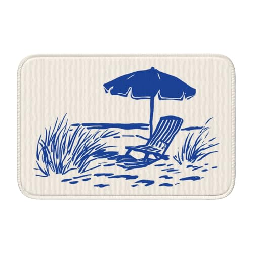 Woshuwo Fußmatte mit Strandkorb- und Regenschirm-Illustration, rutschfeste Fußmatte für den Innen- und Außenbereich, 40 x 60 cm Woshuwo Fußmatte mit Strandkorb- und Regenschirm-Illustration, rutschfeste Fußmatte für den Innen- und Außenbereich, 40 x 60 cm von Woshuwo