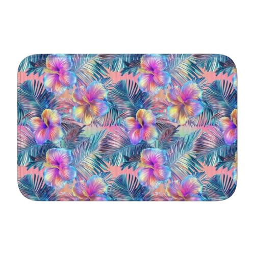 Woshuwo Fußmatte mit metallischen Palmenblättern, rutschfeste Fußmatte für den Innen- und Außenbereich, 40 x 60 cm von Woshuwo