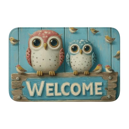 Woshuwo Fußmatte mit zwei niedlichen Eulen, rutschfeste Fußmatte für den Innen- und Außenbereich, 40 x 60 cm Woshuwo Fußmatte mit zwei niedlichen Eulen, rutschfeste Fußmatte für den Innen- und Außenbereich, 40 x 60 cm von Woshuwo