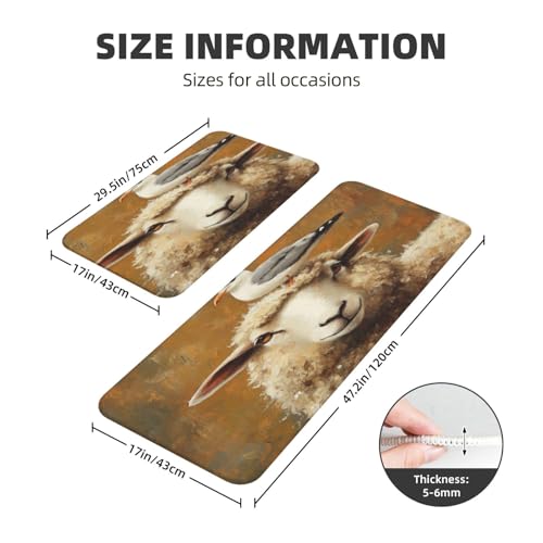 Woshuwo Küchenteppich, Schaf, mit eleganter Möwe-Motiv, rutschfest, 2 Stück von Woshuwo