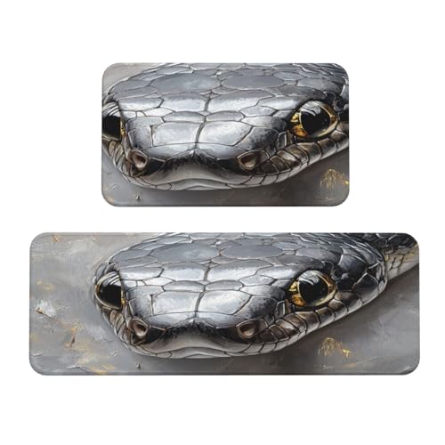 Woshuwo Küchenteppich, elektrisch, Schlange, metallisch, goldfarben, 2 Stück, rutschfeste Bodenmatte, Läufer, Teppich, Waschküche, Dekoration Woshuwo Küchenteppich, elektrisch, Schlange, metallisch, goldfarben, 2 Stück, rutschfeste Bodenmatte, Läufer, Teppich, Waschküche, Dekoration von Woshuwo