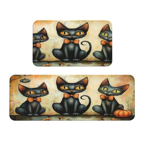 Woshuwo Küchenteppich, rutschfest, 3 Katzen, 2 Stück, Läufer Teppich, Fußmatte, Teppich, Waschküche, Dekoration Woshuwo Küchenteppich, rutschfest, 3 Katzen, 2 Stück, Läufer Teppich, Fußmatte, Teppich, Waschküche, Dekoration von Woshuwo