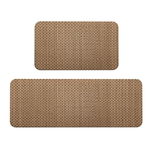 Woshuwo Küchenteppich-Set, 2er-Set, rutschfeste Bodenmatte, Läufer, Fußmatte, Teppich, Waschküche, Küchendekoration Woshuwo Küchenteppich-Set, 2er-Set, rutschfeste Bodenmatte, Läufer, Fußmatte, Teppich, Waschküche, Küchendekoration von Woshuwo