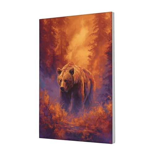 Woshuwo Kunstdruck auf Leinwand, Motiv: Bär durch feurigen Wald, ästhetischer Druck, Gemälde für Schlafsaal, Schlafzimmer, Wohnzimmer, 30 x 45 cm, gerahmt Woshuwo Kunstdruck auf Leinwand, Motiv: Bär durch feurigen Wald, ästhetischer Druck, Gemälde für Schlafsaal, Schlafzimmer, Wohnzimmer, 30 x 45 cm, gerahmt von Woshuwo