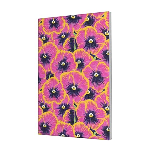 Woshuwo Kunstdruck auf Leinwand, Vintage-Stil, Neon-Pink, Stiefmütterchen, ästhetischer Druck, Gemälde für Schlafsaal, Schlafzimmer, Wohnzimmer, 30 x 45 cm, gerahmt von Woshuwo