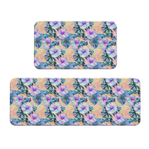 Woshuwo Monstera Leaves Küchenteppich-Set, rutschfest, Fußmatte, Teppich, Waschküche, Küchendekoration, 2 Stück Woshuwo Monstera Leaves Küchenteppich-Set, rutschfest, Fußmatte, Teppich, Waschküche, Küchendekoration, 2 Stück von Woshuwo