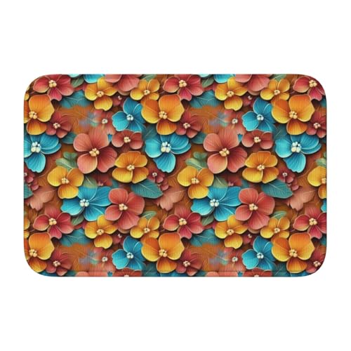 Woshuwo Rutschfeste Fußmatte mit 3D-Blumenmuster, für Außen- und Inneneingang, Bauernhaus, Heimteppiche, 40 x 60 cm Woshuwo Rutschfeste Fußmatte mit 3D-Blumenmuster, für Außen- und Inneneingang, Bauernhaus, Heimteppiche, 40 x 60 cm von Woshuwo
