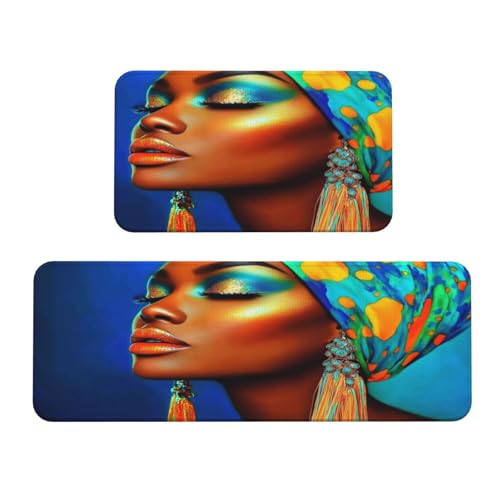 Woshuwo Schöne schwarze Frauen-Küchenteppiche, 2er-Set, rutschfeste Bodenmatte, Läufer, Fußmatte, Teppich, Waschküche, Dekoration Woshuwo Schöne schwarze Frauen-Küchenteppiche, 2er-Set, rutschfeste Bodenmatte, Läufer, Fußmatte, Teppich, Waschküche, Dekoration von Woshuwo