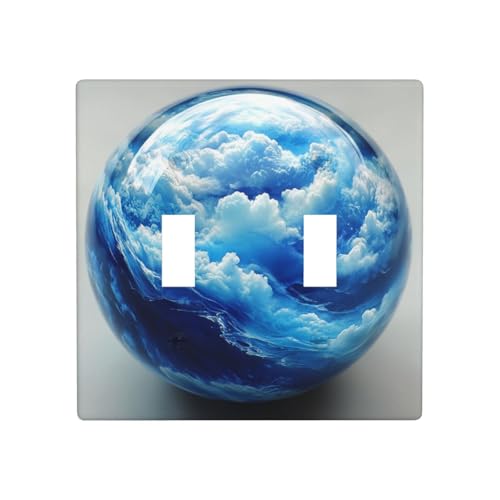 Zweifach-Kippschalter-Abdeckung, Glas, blaue Wolke, Wandplatte, Schalter, Dekoration, Standardgröße – 11,4 x 11,4 cm Zweifach-Kippschalter-Abdeckung, Glas, blaue Wolke, Wandplatte, Schalter, Dekoration, Standardgröße – 11,4 x 11,4 cm von Woshuwo