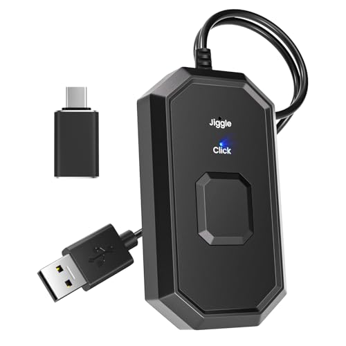 Wotbcg Maus-Jiggler, nicht erkennbar, 2-in-1-Maus-Mover und Mausklicker mit Typ-C-Adapter für Computer, Plug & Play, simuliert Mausbewegung, um zu verhindern, dass der Computer in den Schlafmodus von Wotbcg