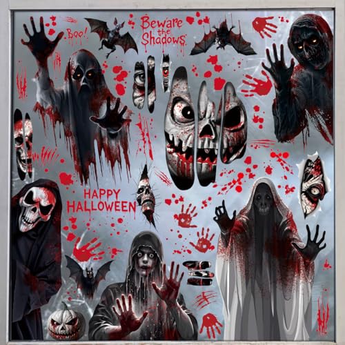Wothfav Halloween Fensteraufkleber, 9 Stück Süß-Gruselige Motive, Leuchtende Geisterhand, Selbstklebendes PVC, Abnehmbar, für Spukhaus Party und Innen & Außen Halloween Deko Wothfav Halloween Fensteraufkleber, 9 Stück Süß-Gruselige Motive, Leuchtende Geisterhand, Selbstklebendes PVC, Abnehmbar, für Spukhaus Party und Innen & Außen Halloween Deko von Wothfav