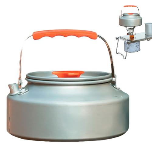 Wanderkessel, Outdoor-Teekessel aus Aluminiumlegierung, 1,6 l mit Sieb, leichter Campingkessel, Pfeife mit ergonomischem Griff, Mehrzweck-Teekessel, Aluminium-Teekocher, von WouND