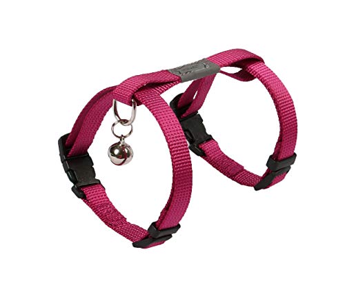 Wouapy Basic Line Geschirr für Katzen, Fushia Geschirr in Einheitsgröße, verstellbar für Brustumfang 22/5 / 37 cm von Wouapy