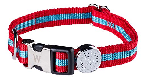 Wouapy Bi-One Halsband, 15 mm breit, für Halsumfang 24/38 cm, Blau/Rot von Wouapy