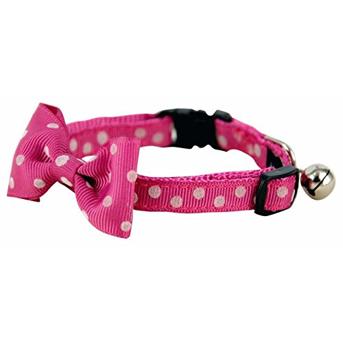 Wouapy Fliege Halsband für Katzen, Rosa Halsband in Einheitsgröße verstellbar für Halsumfang von 21/31 cm von Wouapy