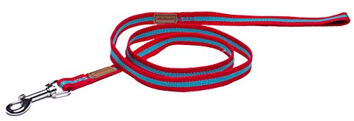 Wouapy Führleine Bi-One Blau/Rot 20 mm breit 1 Meter lang von Wouapy