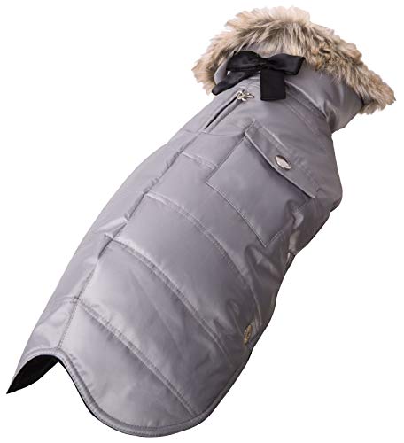 Wouapy Hundemantel Parka, Grau, Größe 30, schützt Ihren Hund vor Witterungseinflüssen von Wouapy