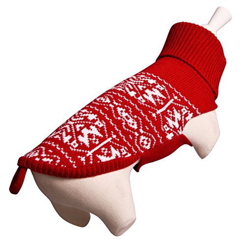 Wouapy Schneeflocke Weihnachtspullover für Hunde in Größe 55 von Wouapy